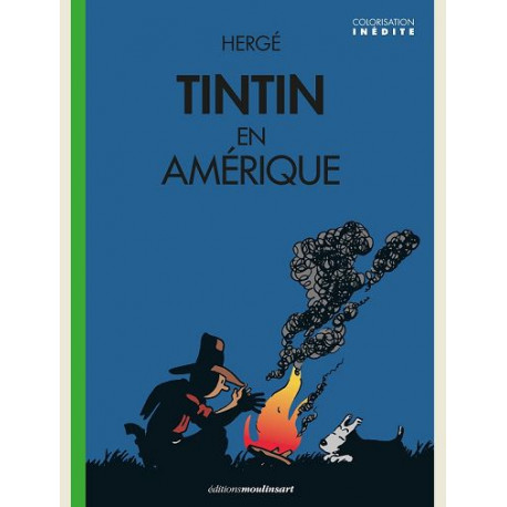 TINTIN AMERIQUE  - VERSION COLORISE - COUVERTURE FEU DE CAMP - CANAL BD