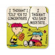 CHARLIE AND LUCY CONCENTRATE MEDITATE PEANUTS COASTERS 10X10