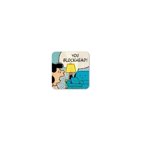 LUCY BLOCKHEAD PEANUTS COASTERS 10X10