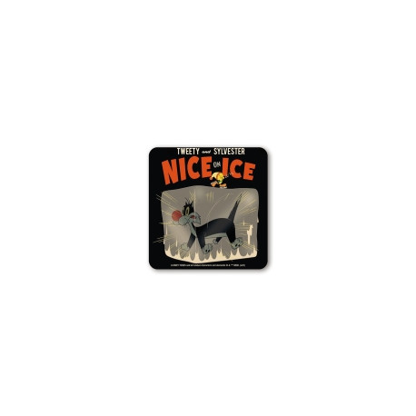 NICE ON ICE  LOONEY TUNES COASTERS BLACK 10X10