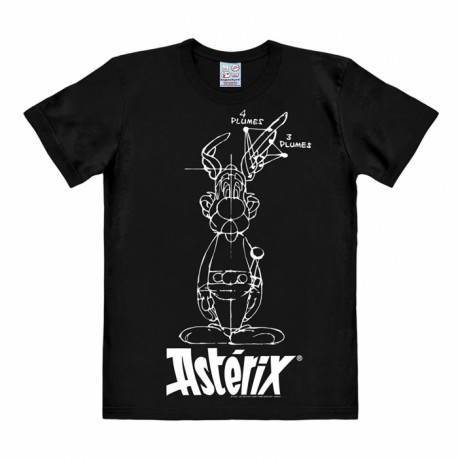 T SHIRT ASTERIX SKETCH NOIR ADULTE TAILLE S