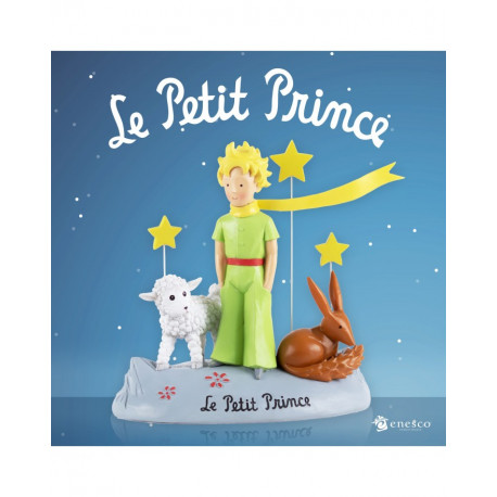 FIGURINE LE PETIT PRINCE RENARD MOUTON SUR TERRE 16 CM