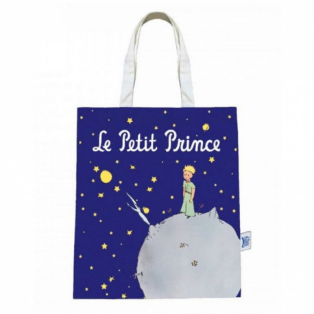 SAC COTON LE PETIT PRINCE NUIT ETOILEE 44 X 38  CM