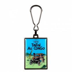 PORTE CLE METAL ALBUM TINTIN CONGO