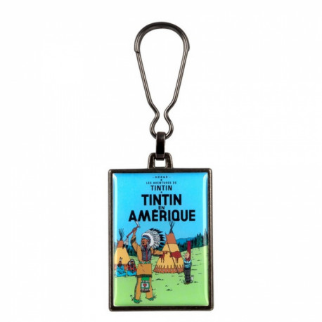 PORTE CLES METAL TINTIN ALBUM AMERIQUE