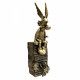 ASTERIX ASSIS SUR UNE PILE D ALBUMS FIGURINE EN BRONZE PIXI  20 CM