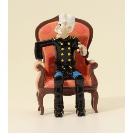 GENERAL ALEXANDER DANS SON FAUTEUIL TUNIQUES BLEUES PIXI FIGURINE 5 CM