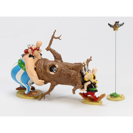 FIG ASTERIX OBELIX ET PLUTOQUEPREVUS  DANS LE TRONC 8 CM