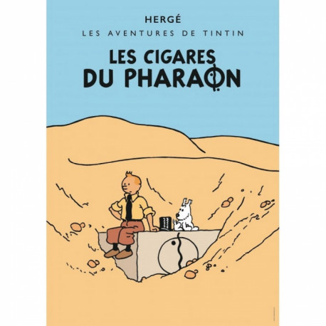 LES CIGARES DU PHARAON VARIANTE POSTER TINTIN 50X70 CM