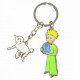 PORTE CLES LE PETIT PRINCE AVEC ROSE ET MOUTON