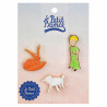 LE PETIT PRINCE RENARD ET MOUTON SET DE 3 PINS EN METAL 10CM