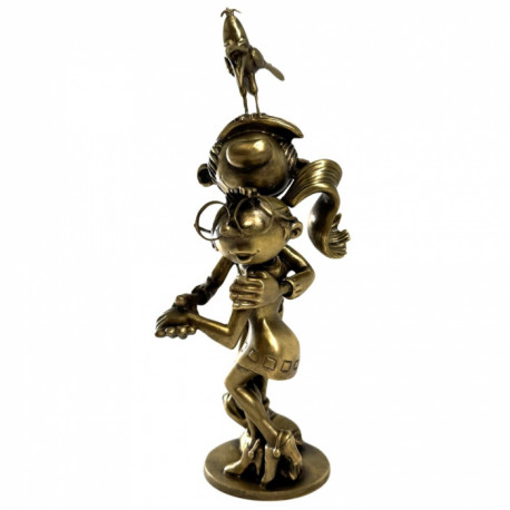 GASTON ET MADEMOISELLE JEANNE FIGURINE EN BRONZE PIXI 25CM