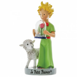 LE PETIT PRINCE AVEC LA ROSE ET LE MOUTON FIGURINE 12CM