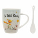 LE PETIT PRINCE SUR SA PLANETE AVEC SA ROSE MUG AVEC CUILLIERE 13 CM