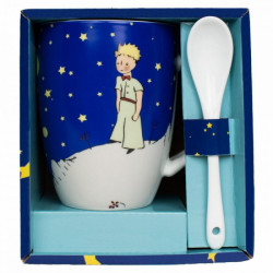 LE PETIT PRINCE SUR SA PLANETE LA NUIT MUG AVEC CUILLIERE 13CM