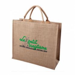 LE PETIT VINGTIEME VERT TINTIN ET MILOU SAC EN JUTE 45X18X40 CM