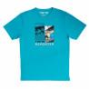 TINTIN REPORTER ET MILOU SUR LE TRAIN T SHIRT TURQUOISE XL