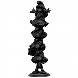 COLONNE LES SCHTROUMPFS NOIRE MAT FIGURINE 35 CM