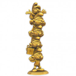 COLONNE LES SCHTROUMPFS GOLD FIGURINE 35 CM