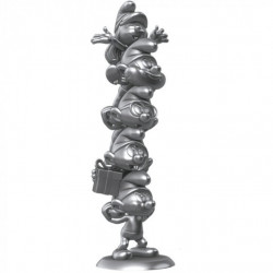 COLONNE LES SCHTROUMPFS FIGURINE ARGENT 35CM