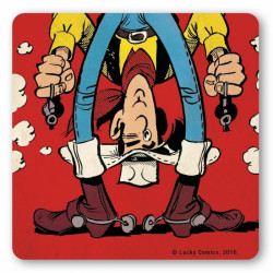 LUCKY LUKE SHOOTING UPSIDE DO SOUS VERRE 10X10 CM