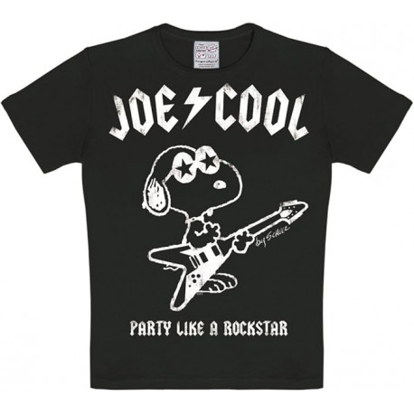 PEANUTS SNOOPY JOE COOL ROCKSTAR T SHIRT ENFANTS NOIR 2 3 ANS