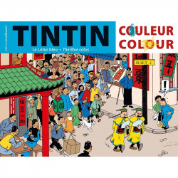 TINTIN LE LOTUS BLEU ALBUM A COLORIER