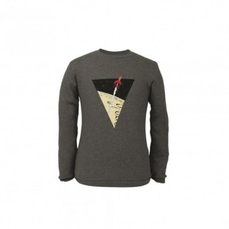 SWEAT TINTIN FUSEE GRIS FONCE TAILLE M